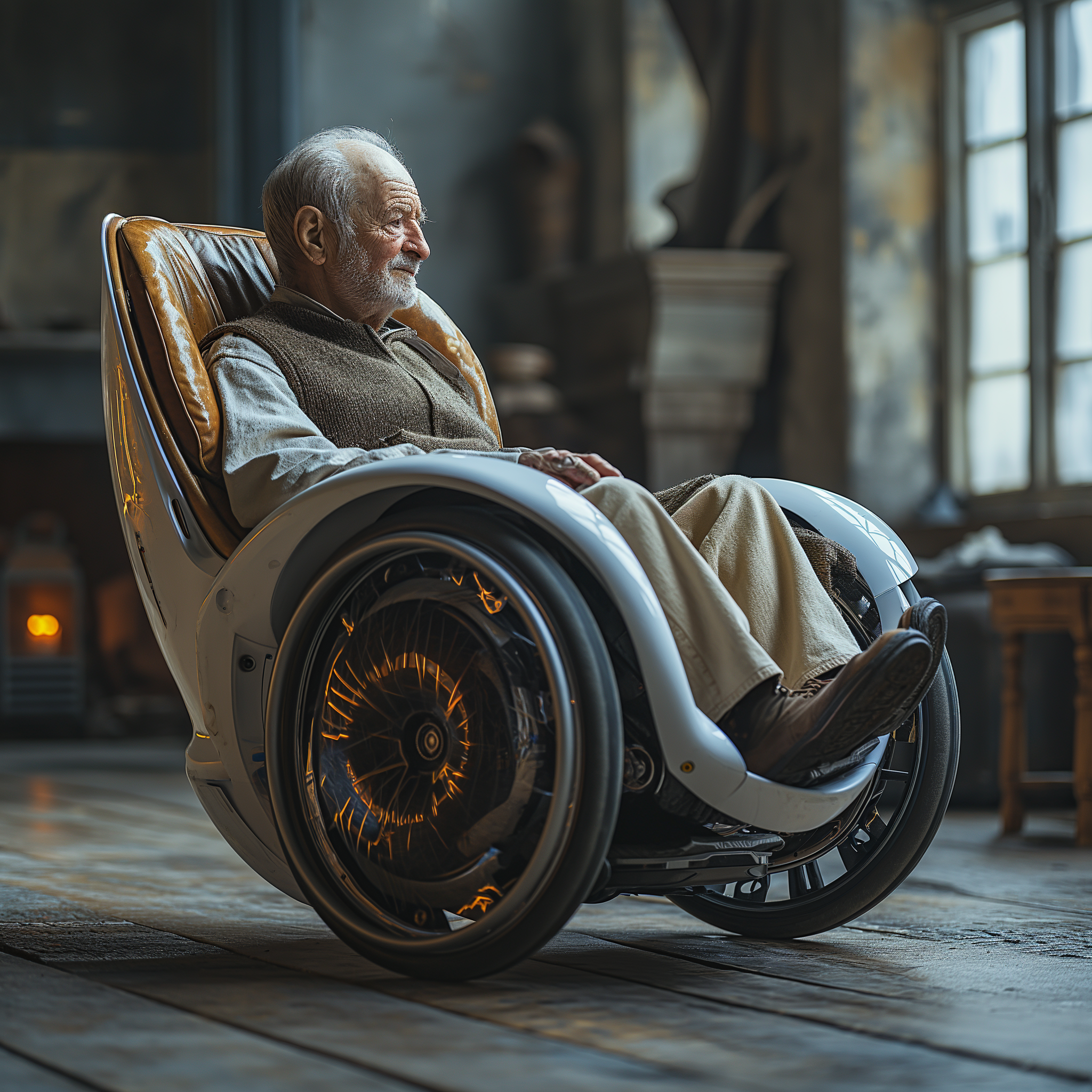Alter Mann im Rollstuhl